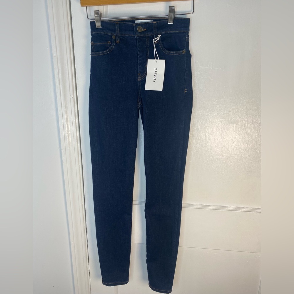 Frame NWT Le High Rise Denim Women's Dark Blue Skinny Jeans